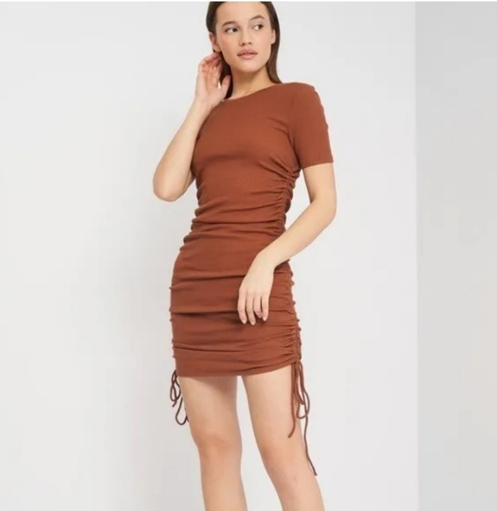 Zara Ruched Ribbed Dress - Picture 5 of 6